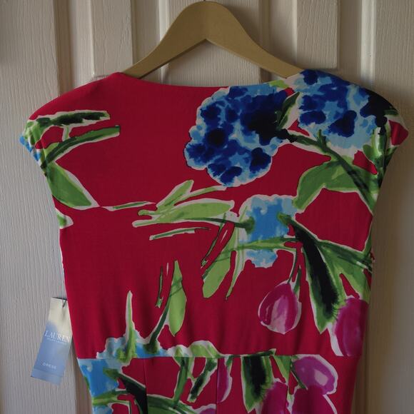 Ralph Lauren Floral Print Sheath Dress Size 8 New With Tags Career Office - Picture 8 of 12